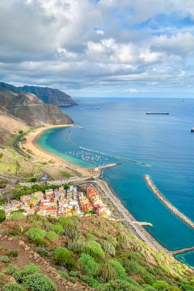 A beautiful view of the beach of Las Teresitas on the island of Tenerife, Canary in Spain
